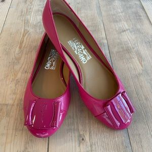 Salvatore Ferragamo hot pink flats size 6